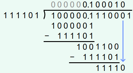 Dividing binary numbers - 7